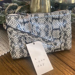 NWT - A New Day wristlet faux snake-print